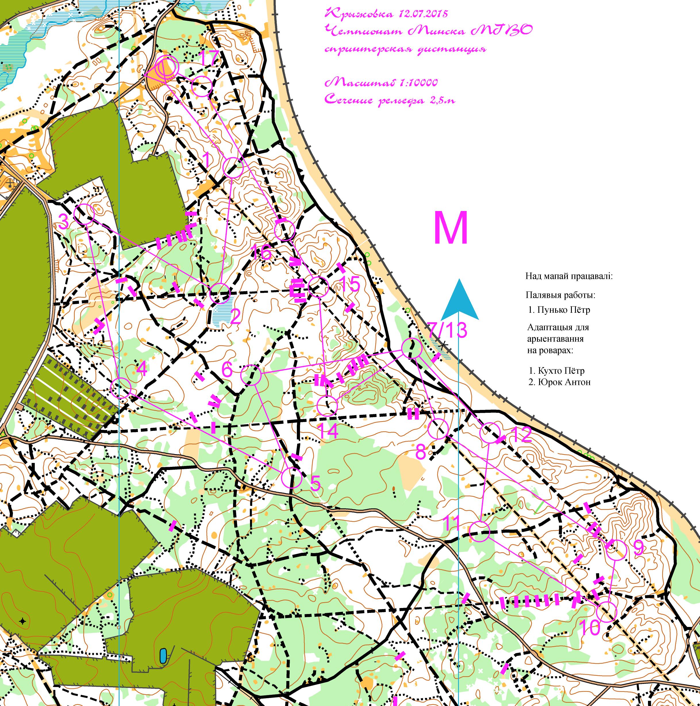 Чемпионат Минска по MTBO Sprint M (2015-07-12)